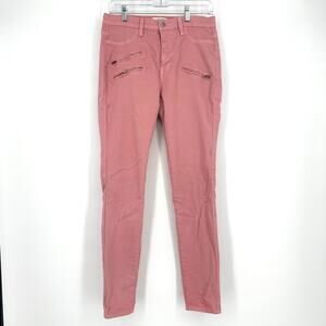 Vibrant M.I.U. Women's Jeans Sz 15 W31 Pink Mid Rise Distressed Zip Detail Ankle